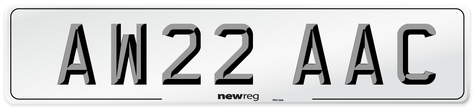 AW22 AAC Number Plate from New Reg